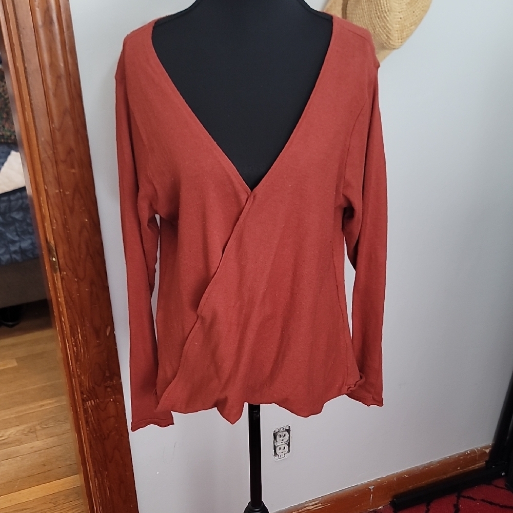 Urban Outfitters Deep Terra Cotta  Wrap Blouse